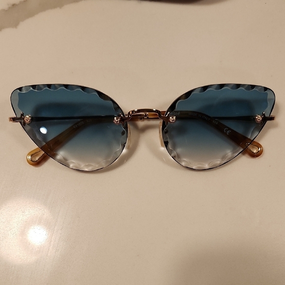 Chloe Women's Cat-Eye Sunglasses with Blue Lenses Ce157s in 839 - Picture 7 of 8